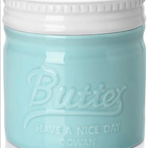 Mason Jar Style French Butter Crock Vintage Blue
